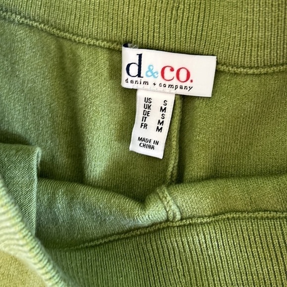 Ladies Denim&Co wide leg sweater knit cropped ankle pants w pockets - Picture 3 of 7